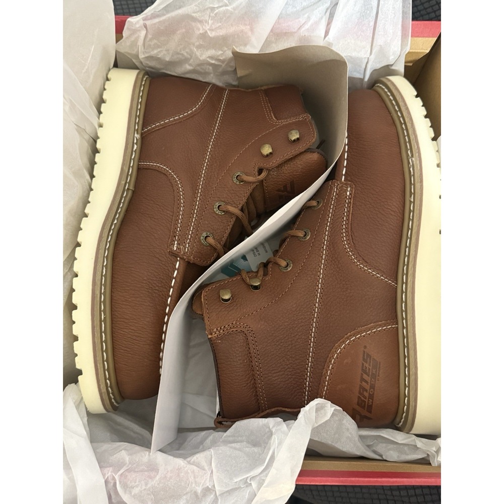 Bates By Wolverine Webster Steel Toe Work Boot Tan Leather Size 9.5